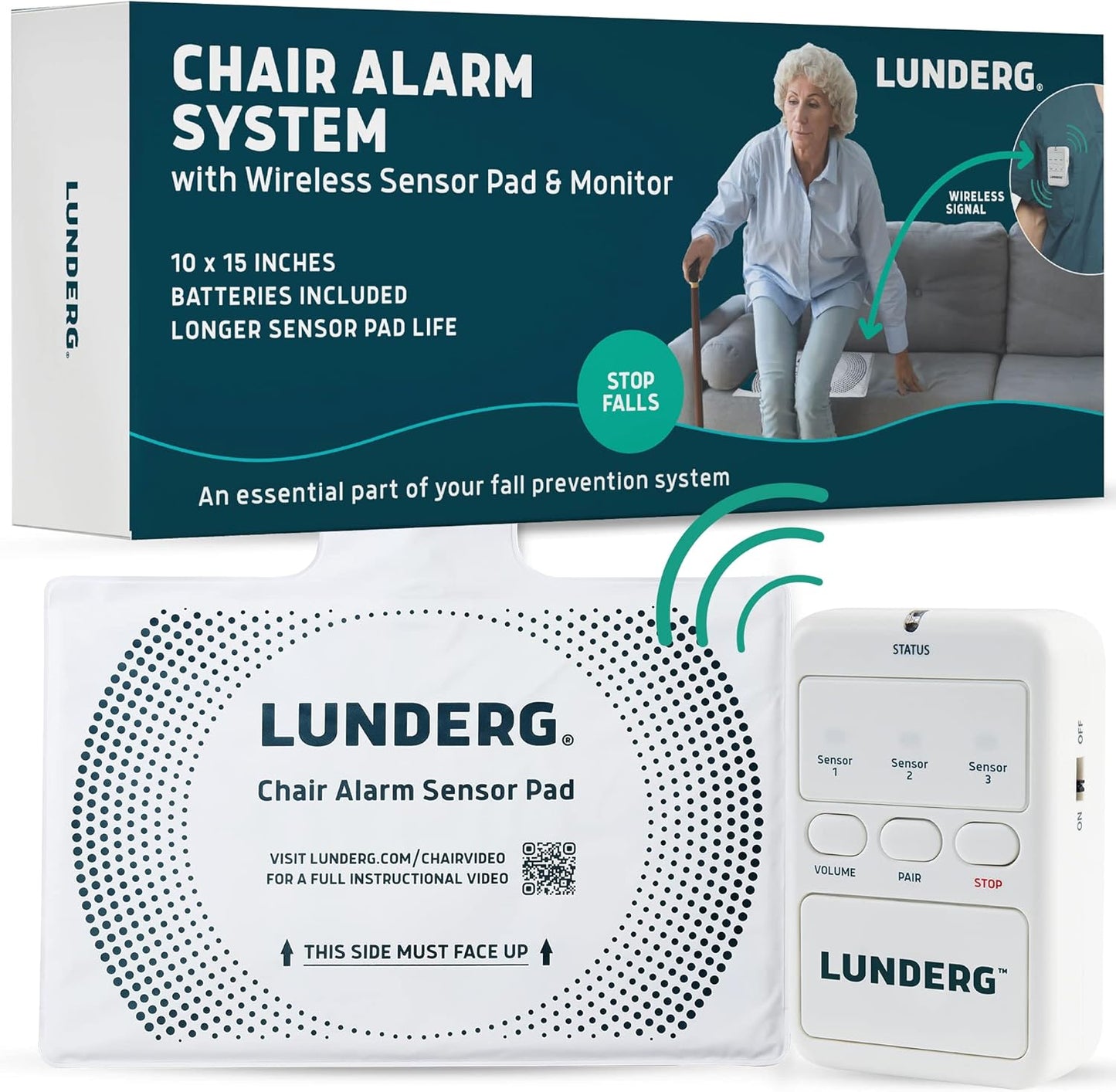 Lunderg Chair Alarm System for Elderly Fall Prevention and Care