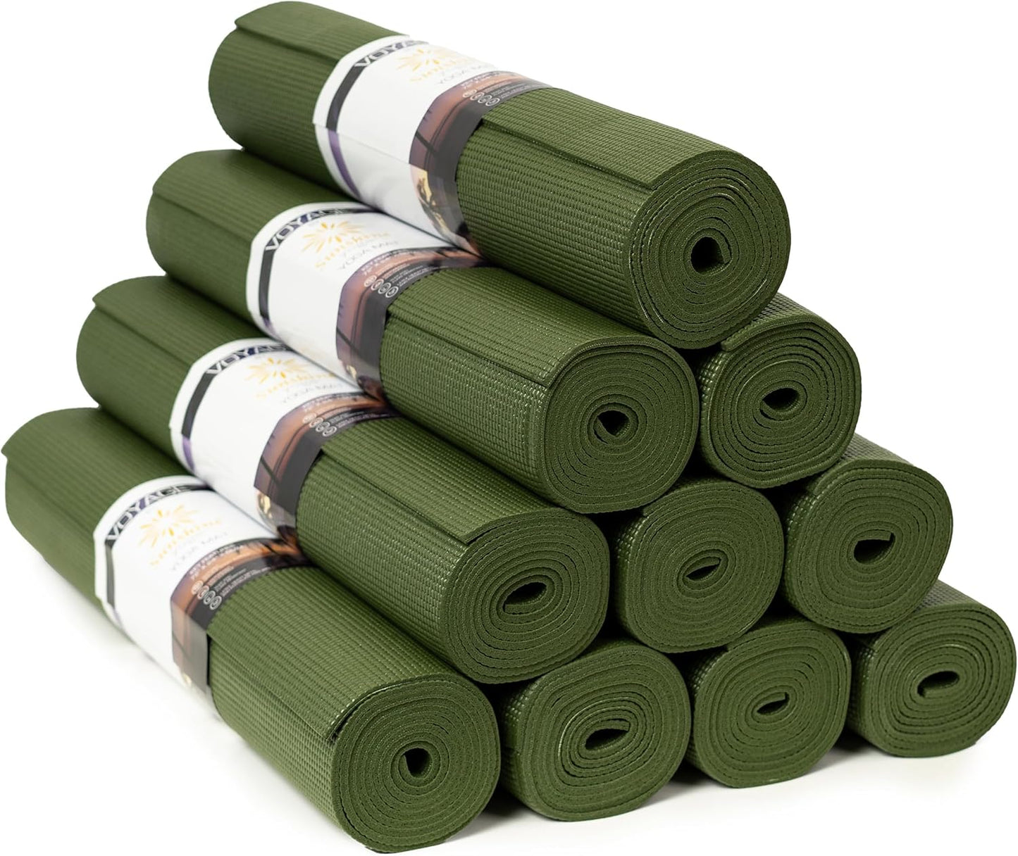 Sunshine Yoga 10 Pack Pro Gym Mats - Durable Non-Slip 5mm Thick