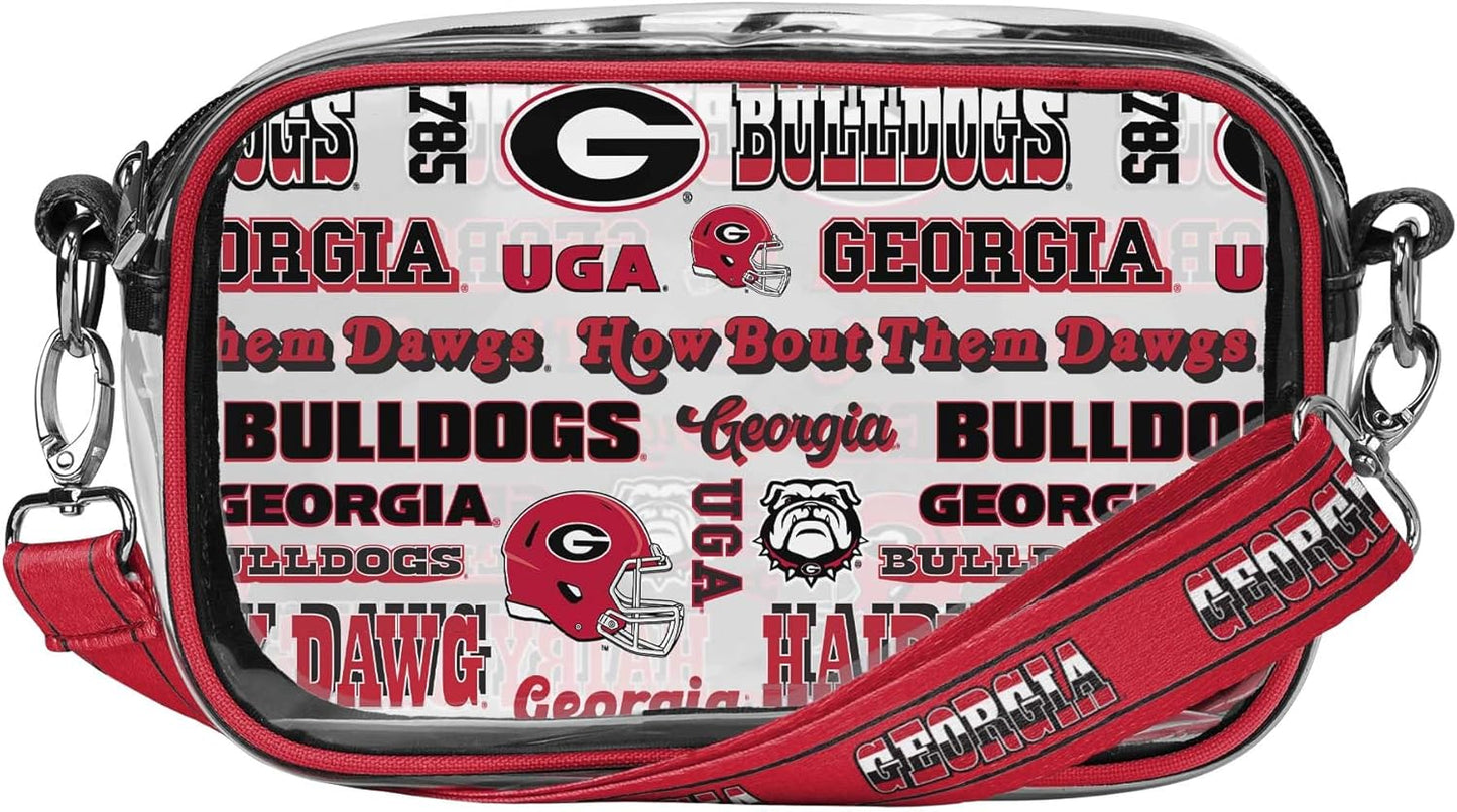 FOCO NCAA College Team Logo Stripe Clear Crossbody Bag Review