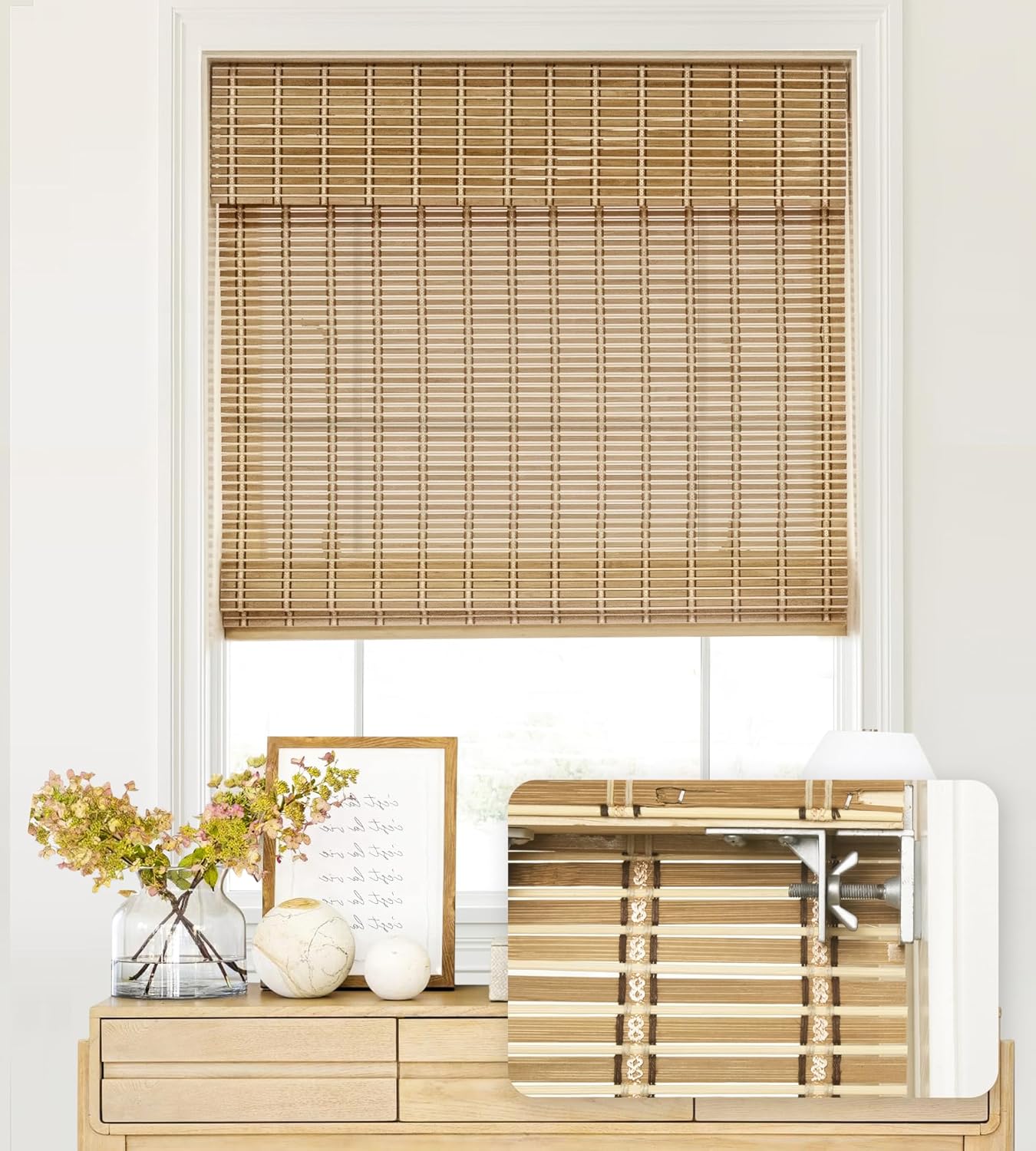 LazBlinds No Tools No Drill Cordless Bamboo Roman Shades Review