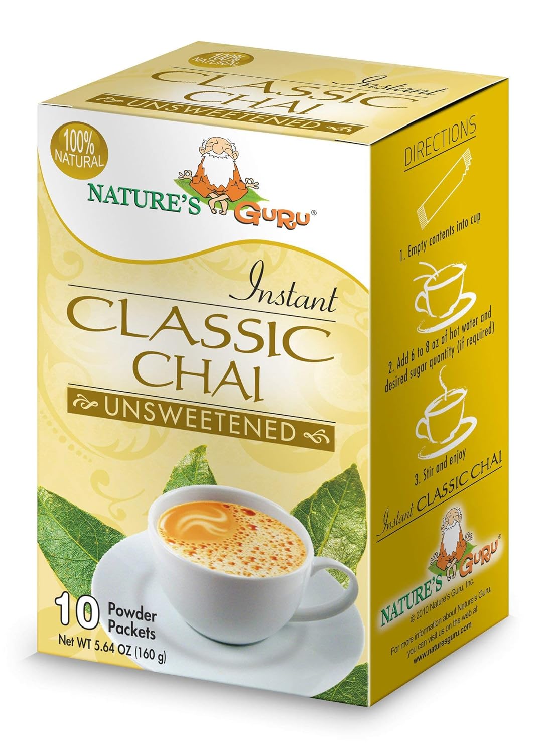 Nature's Guru Instant Classic Chai Tea Mix for On-the-Go Enjoyment