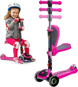 Kick Scooters for Kids Ages 3-5 with Adjustable Height & Seat
