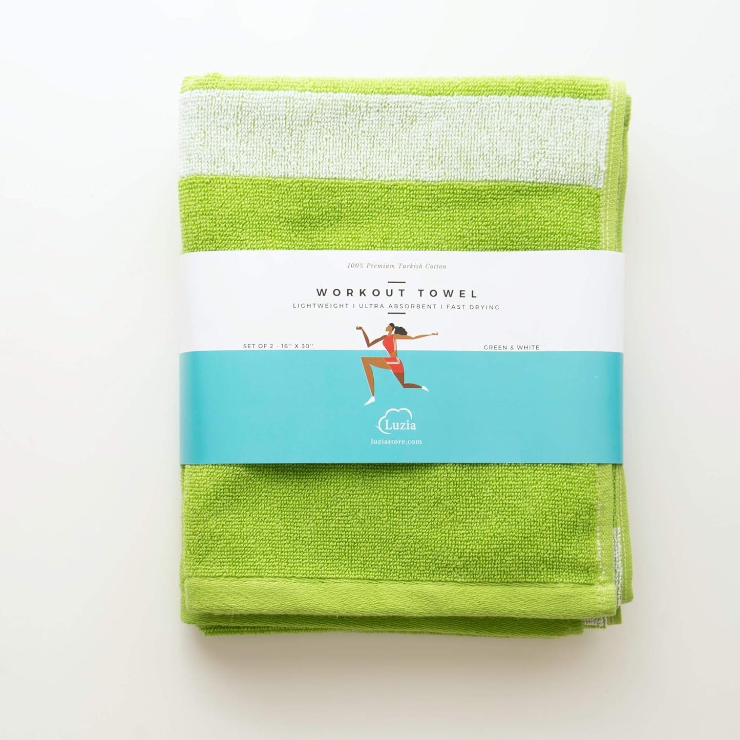Luzia Striped Workout Towel Pack of 4 - Premium Turkish Cotton