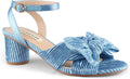 Zzheels Womens Bow Knot Heeled Sandals - 2in Chunky Bridal Heels
