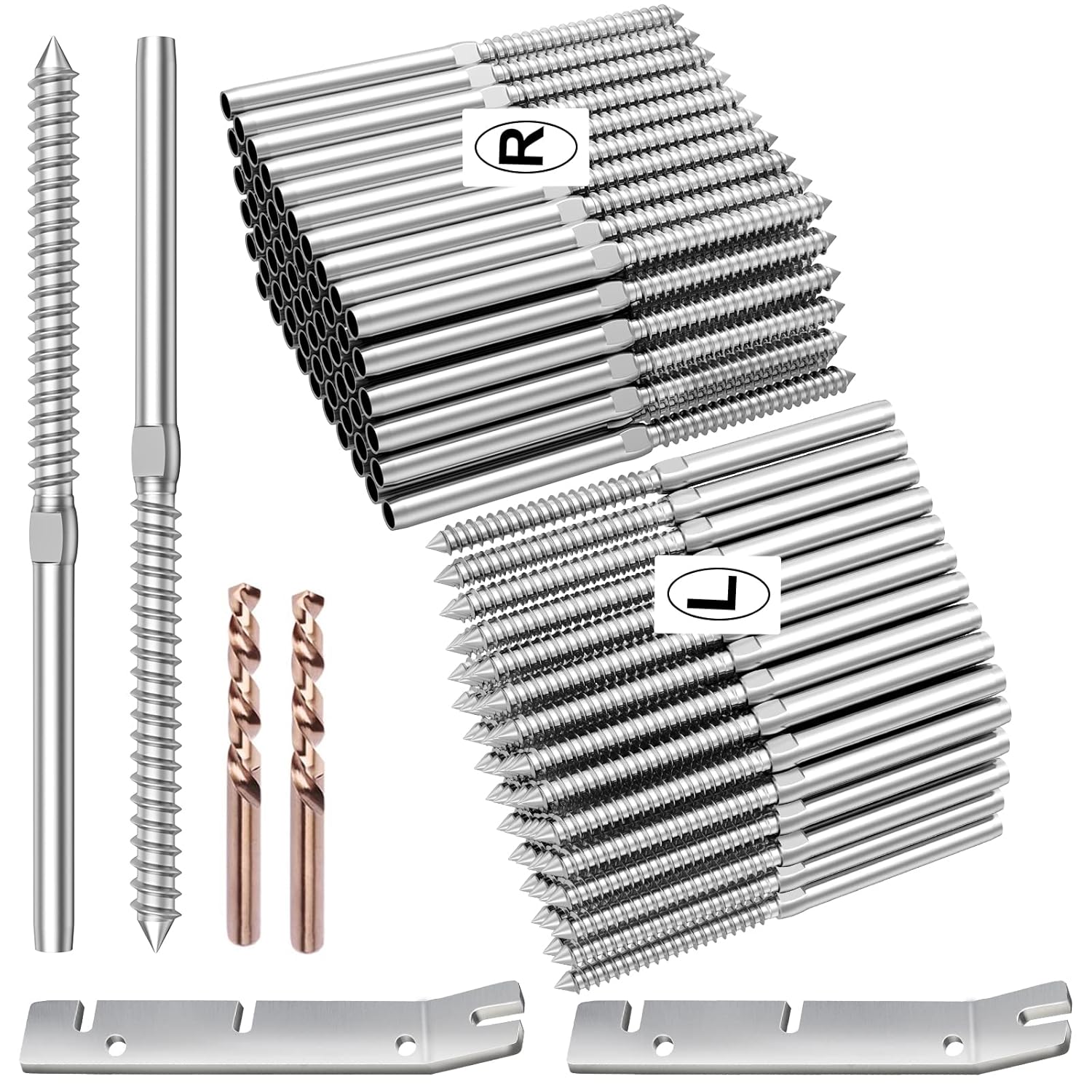 BLIKA 120 Pack T316 Stainless Steel Swage Lag Screws for Decks