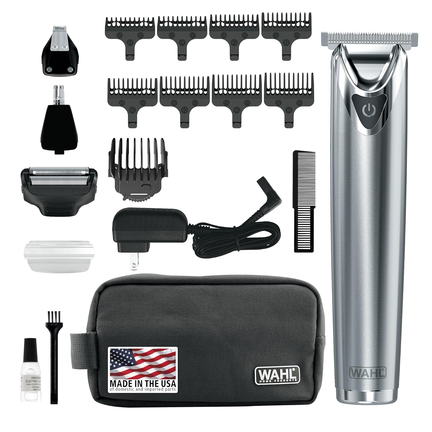 Wahl USA Stainless Steel Lithium Ion Beard Trimmer for Men