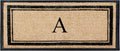 Natural Coir & Rubber Large Monogrammed Door Mat 30x60 in - Durable