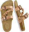 CUSHIONAIRE Lizzy Cork Footbed Sandal - Comfortable Arch Support These