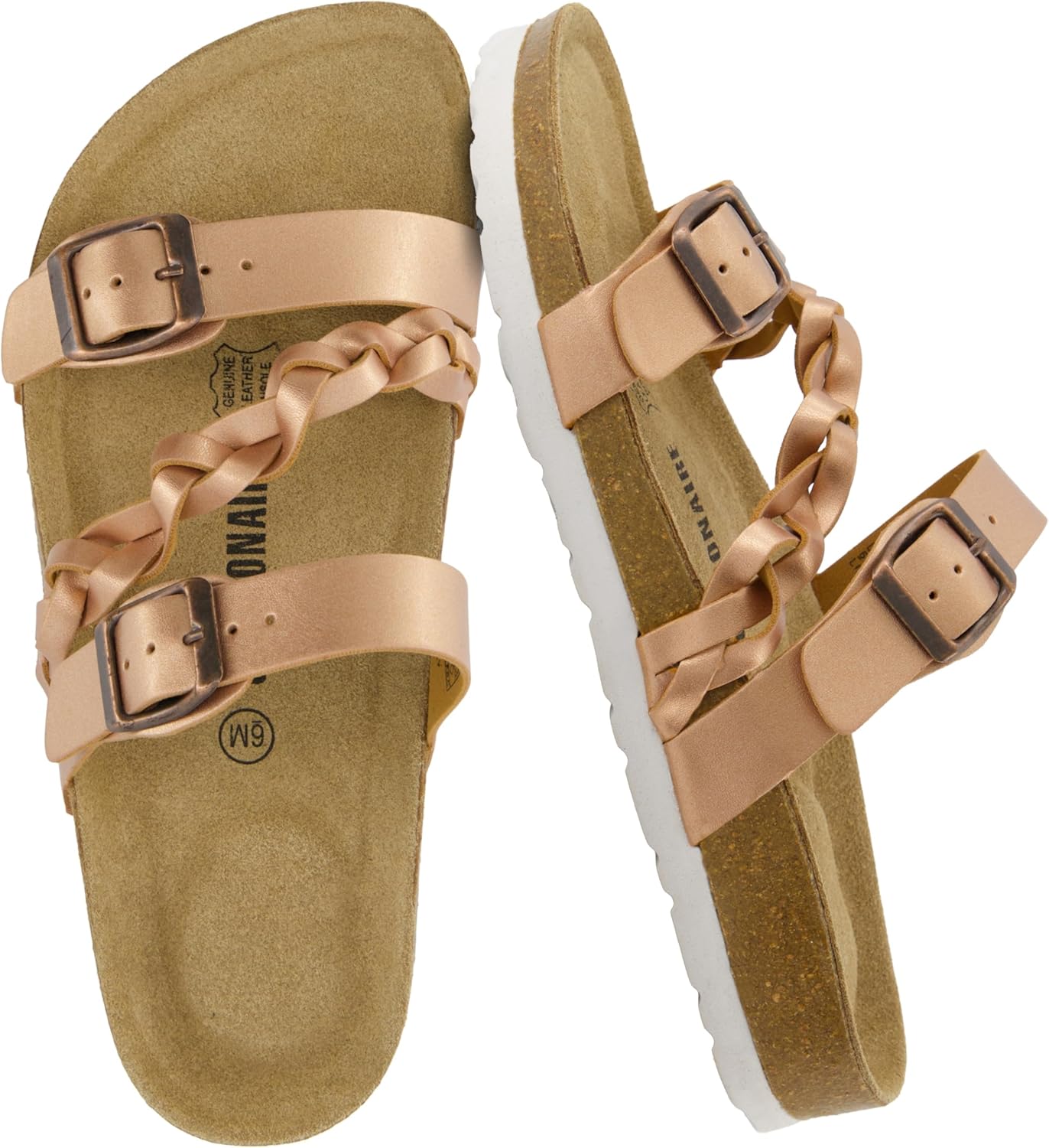 CUSHIONAIRE Women's Lizzy Cork Footbed Sandal for Summer Style