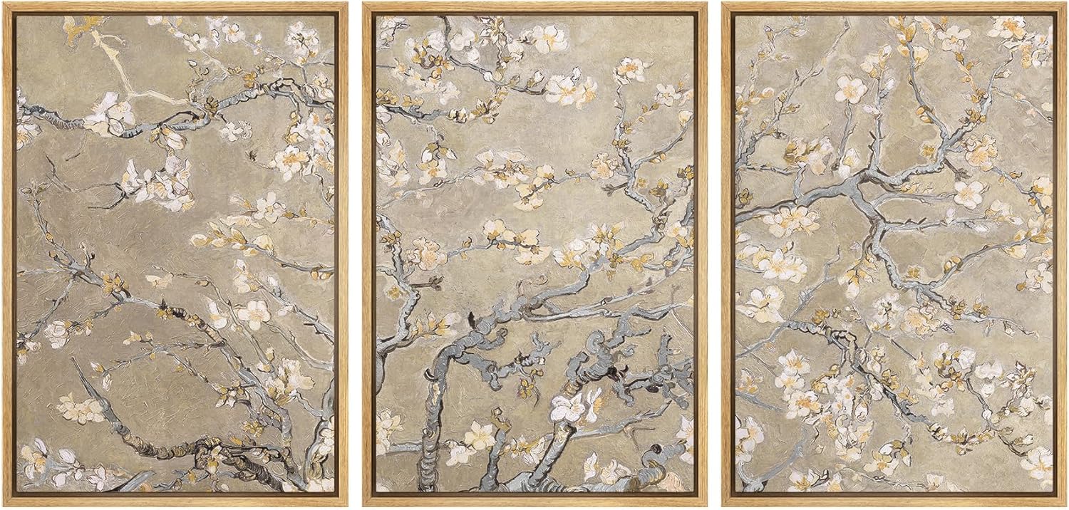 MUDECOR Framed Canvas Print Wall Art for Vintage Floral Decor