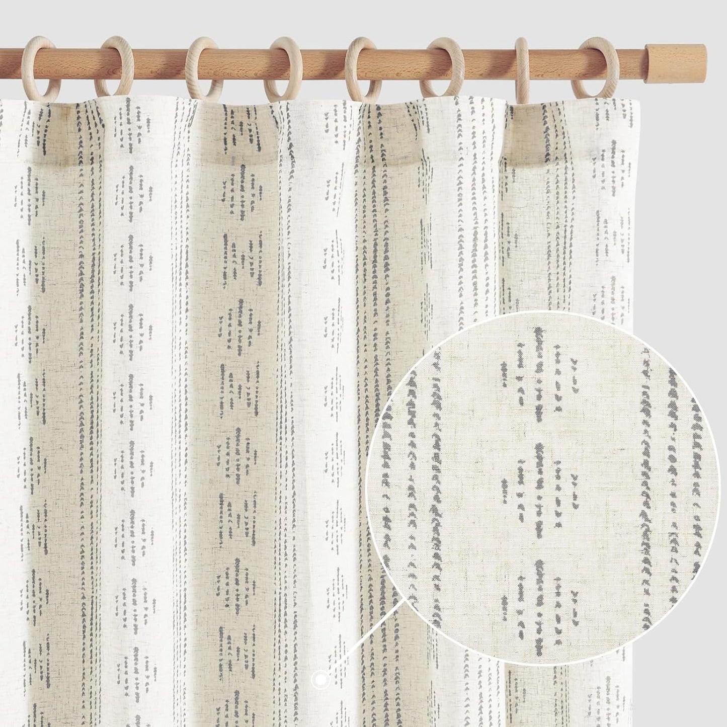 Boho Stripe Curtains for Living Room by jinchan - 96 Inch