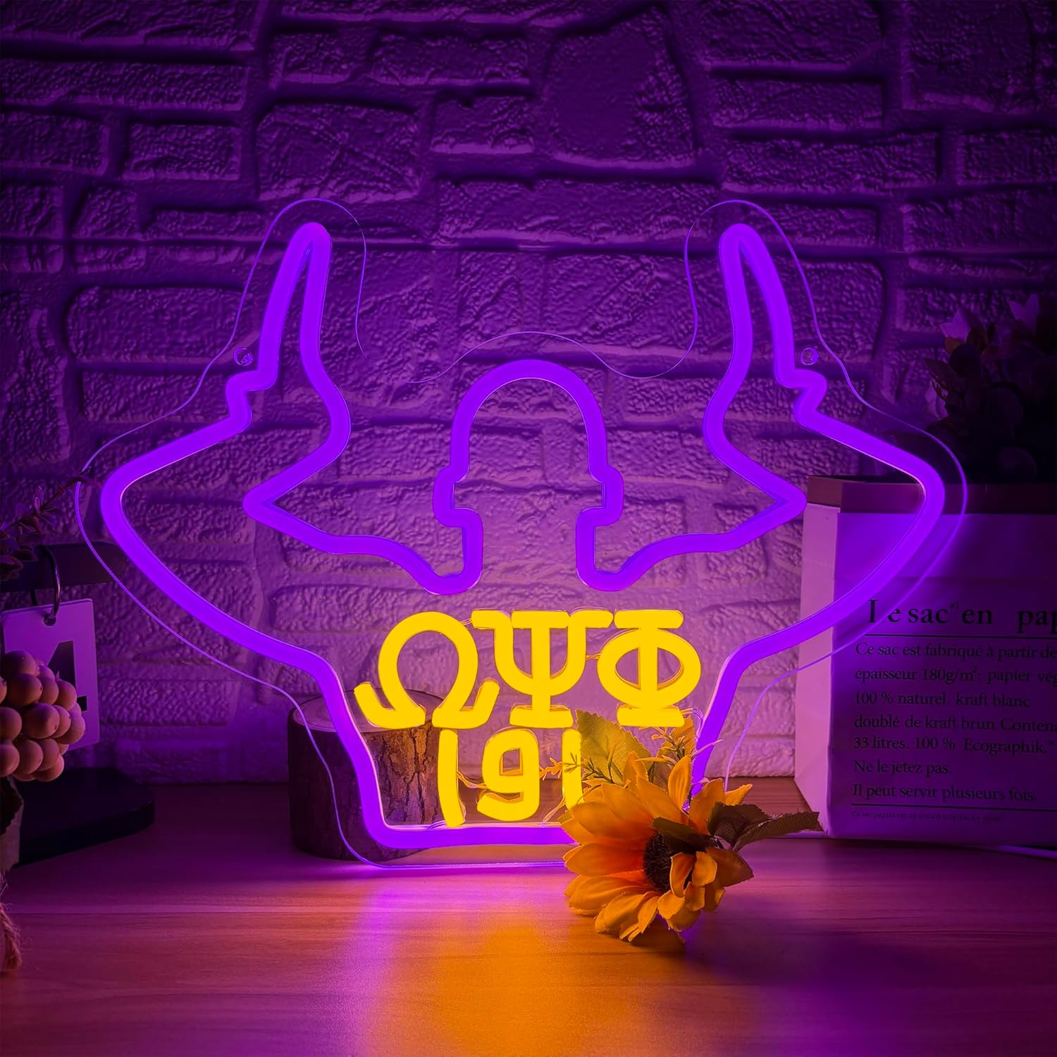 Omega Neon Light Sign for Unique Home Decor and Parties