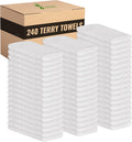 GREEN LIFESTYLE 100% Cotton Terry Towels 240 Pack - Absorbent Rags