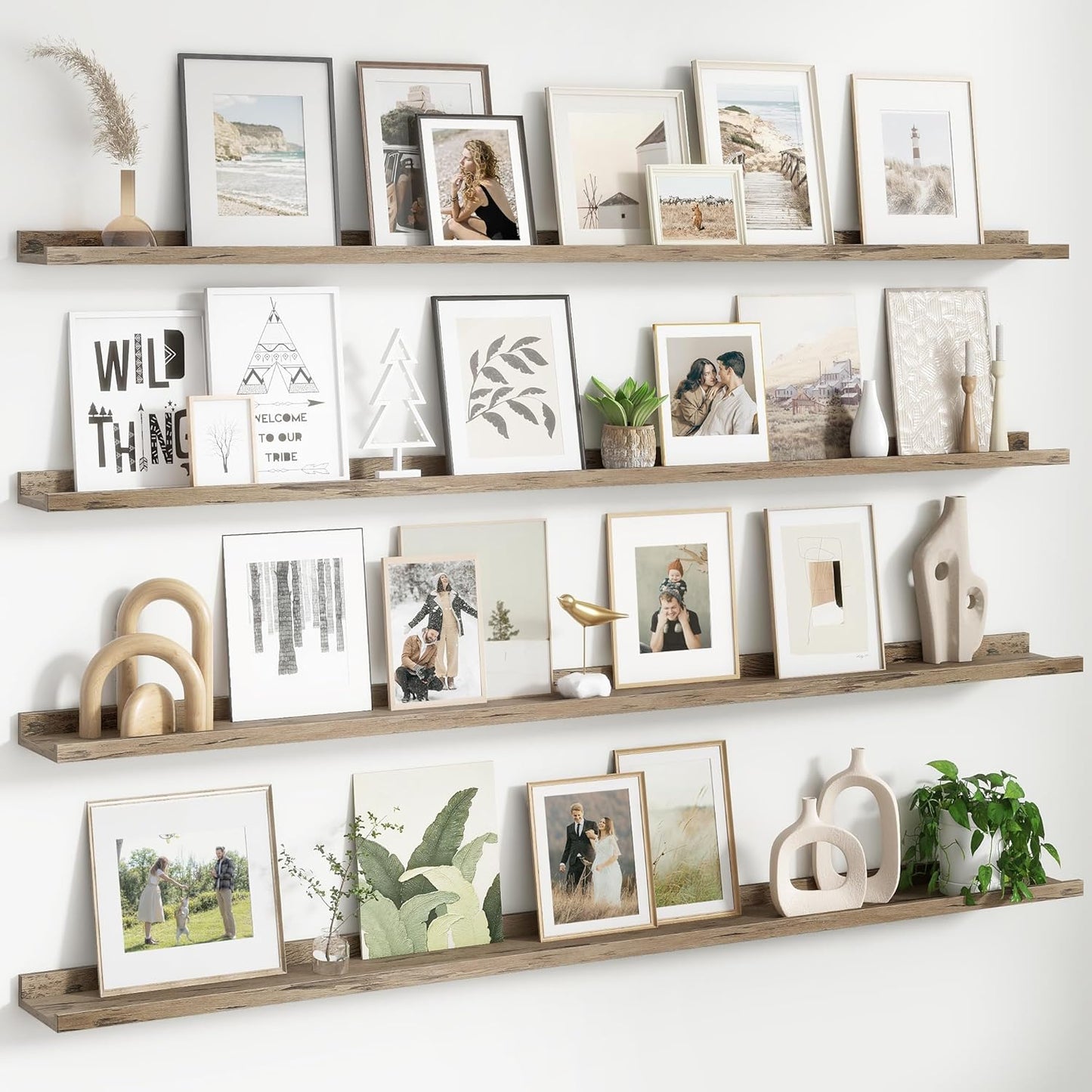 72 Inch Wall Shelves Set of 4 for Modern Home Decor and Storage