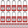Lockout Tagout Locks Safety Padlock Set, 10-Pack Red - LOTO