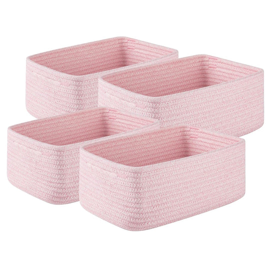 4 Pack Small Storage Shelf Baskets for Organizing and Decor