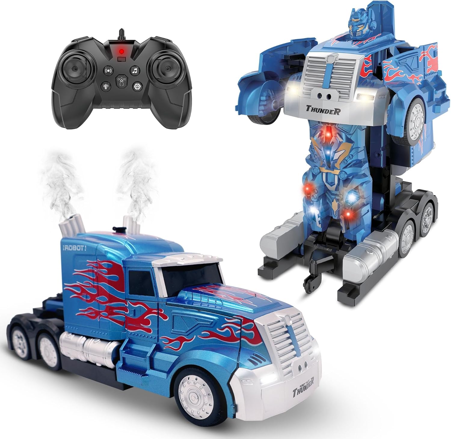 Kids Transforming Robot RC Truck Toys for Boys Ages 8-13