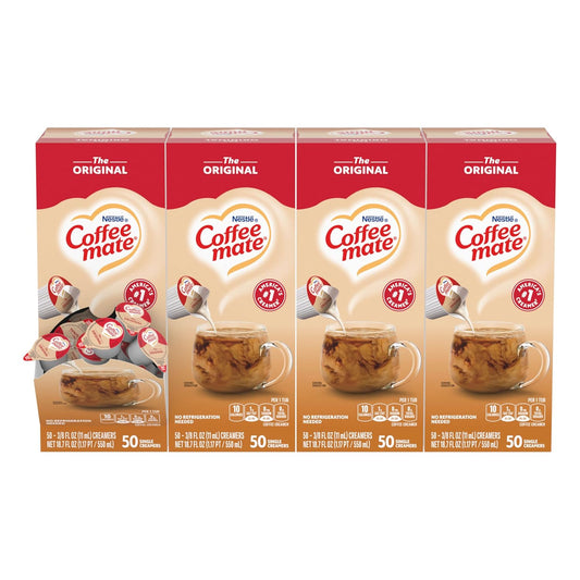 Convenient Non-Dairy Coffee Creamer Singles - 0.375 fl oz Tubs (Pack of 200)