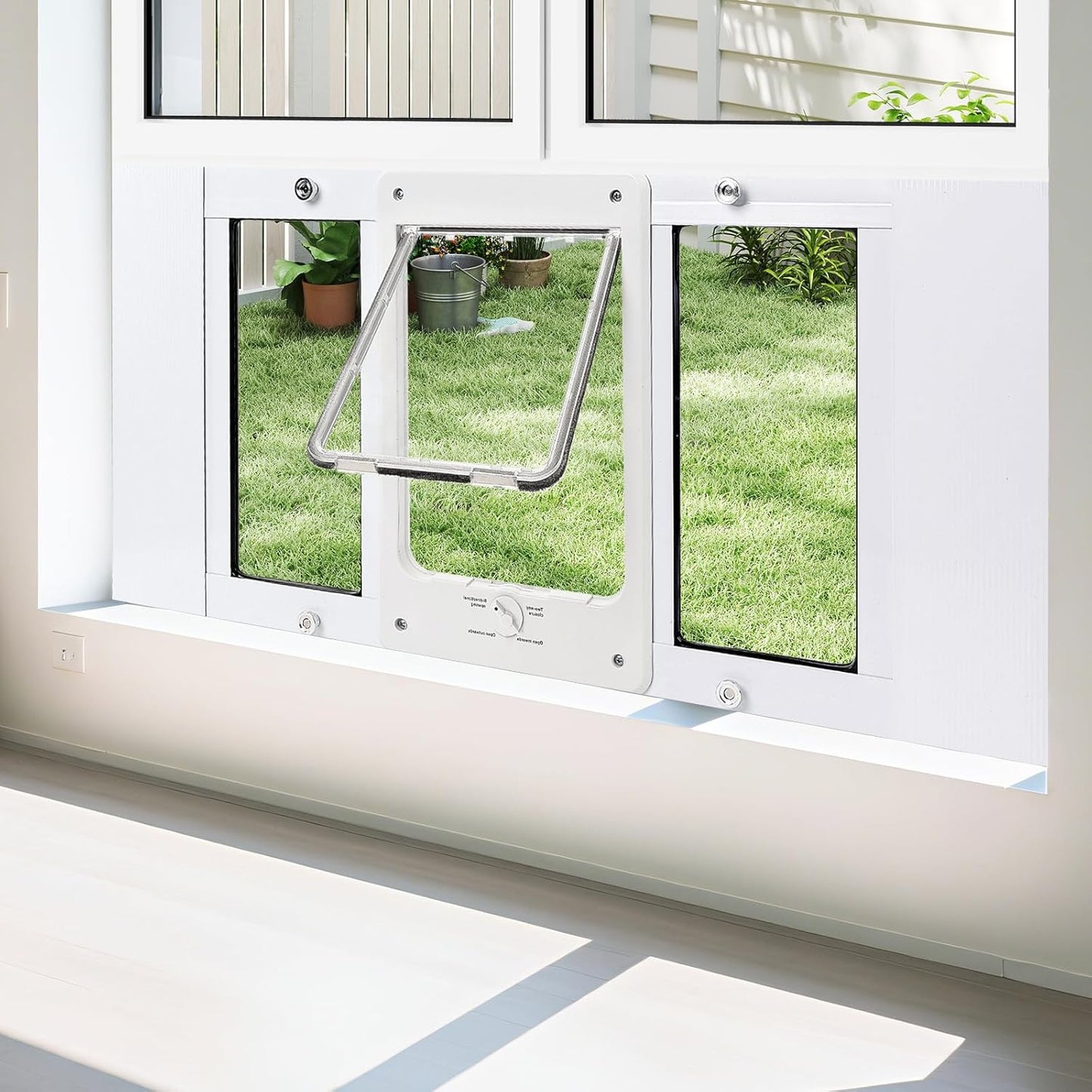 Petoasis Full-Size Window Pet Door for Cats and Small Dogs