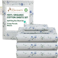 RUVANTI 100% Organic Cotton Split King Sheets - Crisp Percale