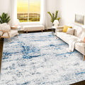 Istana 9x12 Area Rug - Stylish Blue/White Living Room Rugs