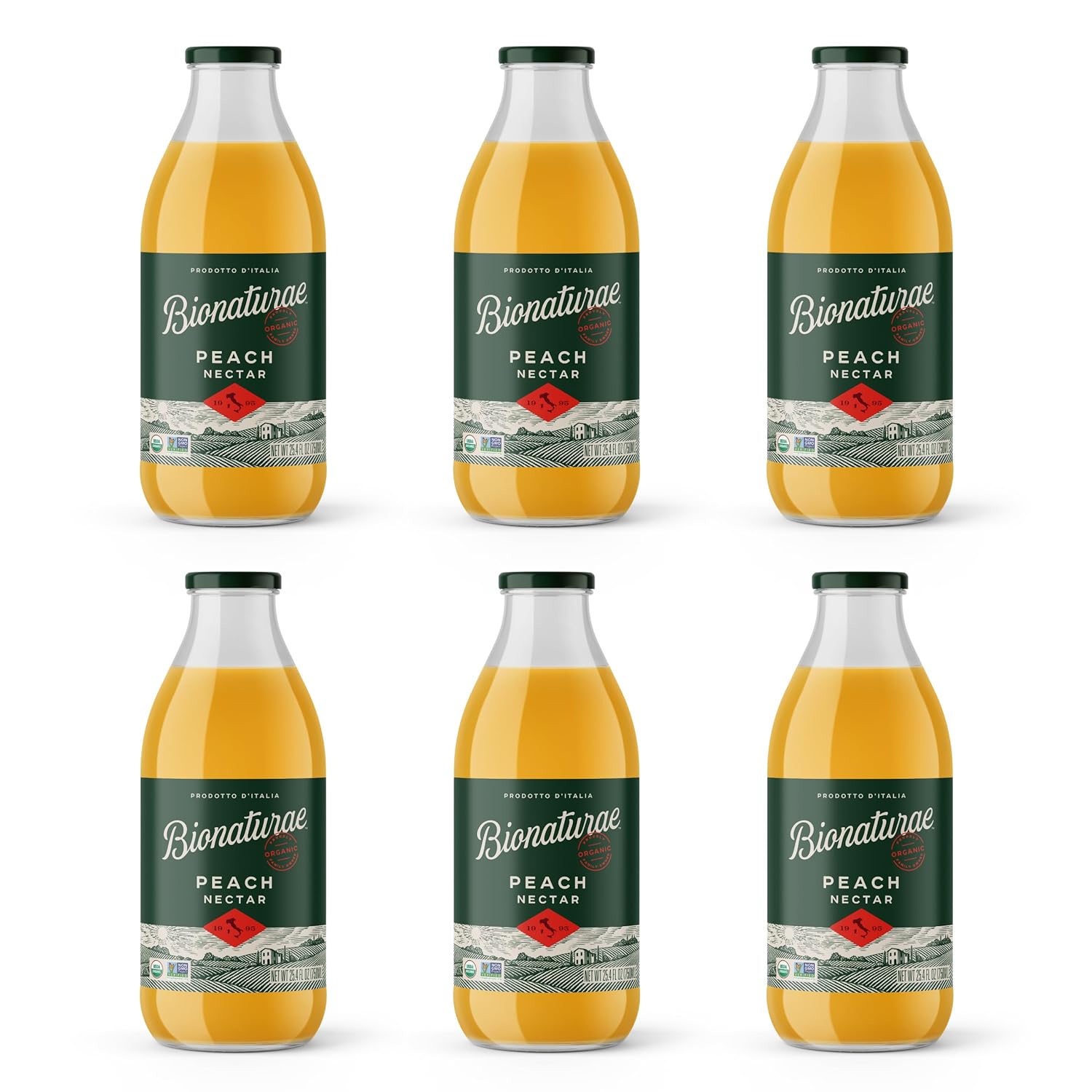 Bionaturae Organic Peach Nectar - Pure, Refreshing Peach Juice