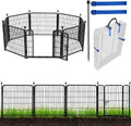 ADAVIN Metal Garden Fence with Gate 36 in H - 17.7 ft Animal Barrier