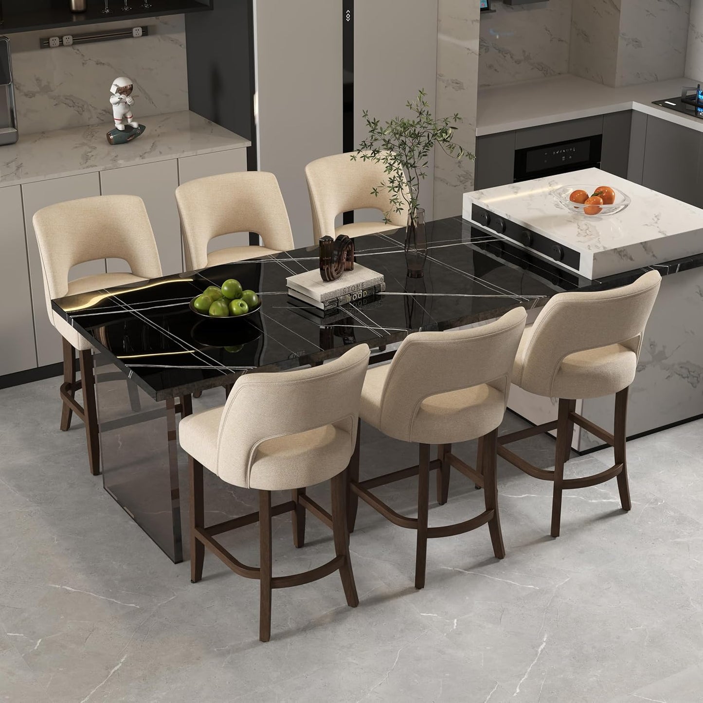 VKNOW Bar Stools Set of 6 for Kitchen Island Dining Room