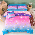 PERFEMET Pink Mermaid Comforter Set Full Size - Colorful Rainbow