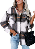 Magritta Womens Collared Long Sleeve V Neck Button Down Oversized can