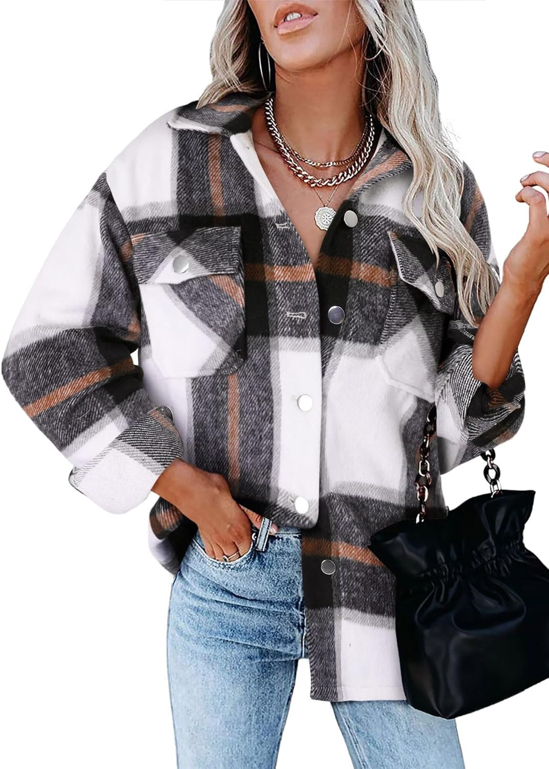 Magritta Womens Long Sleeve V Neck Button Down Blouses Tops