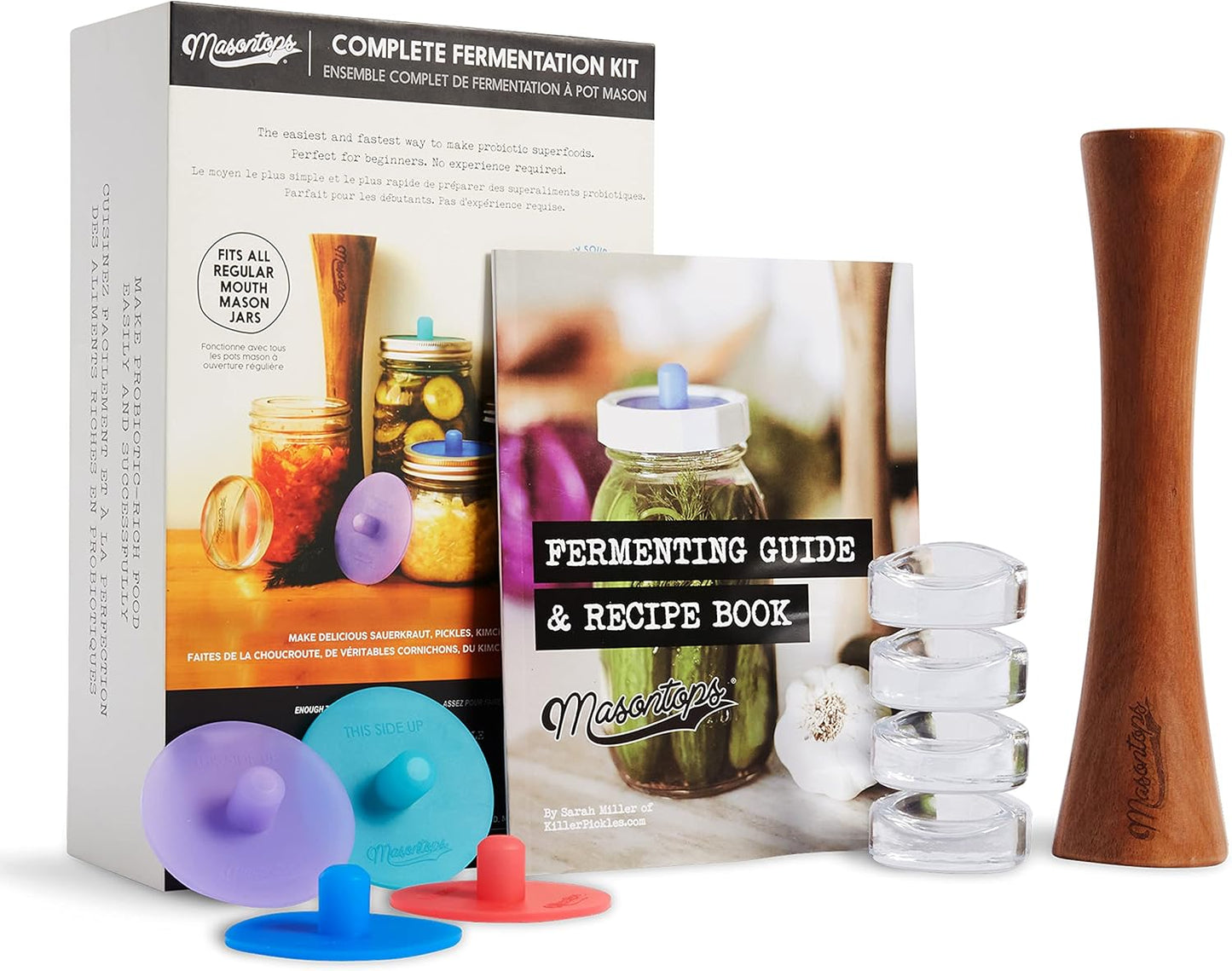 Masontops Complete Mason Jar Fermentation Kit for Home Fermenting