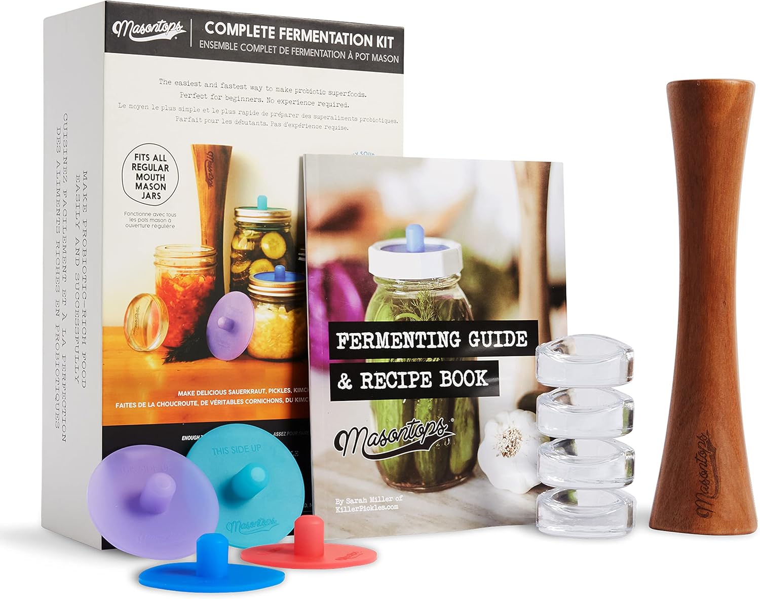 Masontops Complete Mason Jar Fermentation Kit for Home Fermenting
