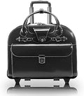 Leather Fly-ThroughTM Checkpoint-Friendly Detachable-Wheeled Briefcase