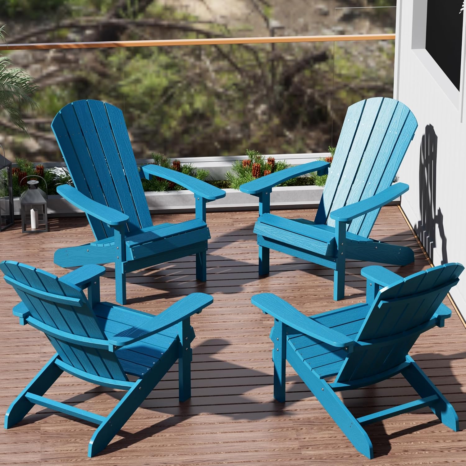 Adirondack Chairs Set of 4 - Durable Outdoor Comfort for All
