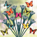 Solar Flying Butterflies Garden Stakes - 9pcs Colorful Fluttering