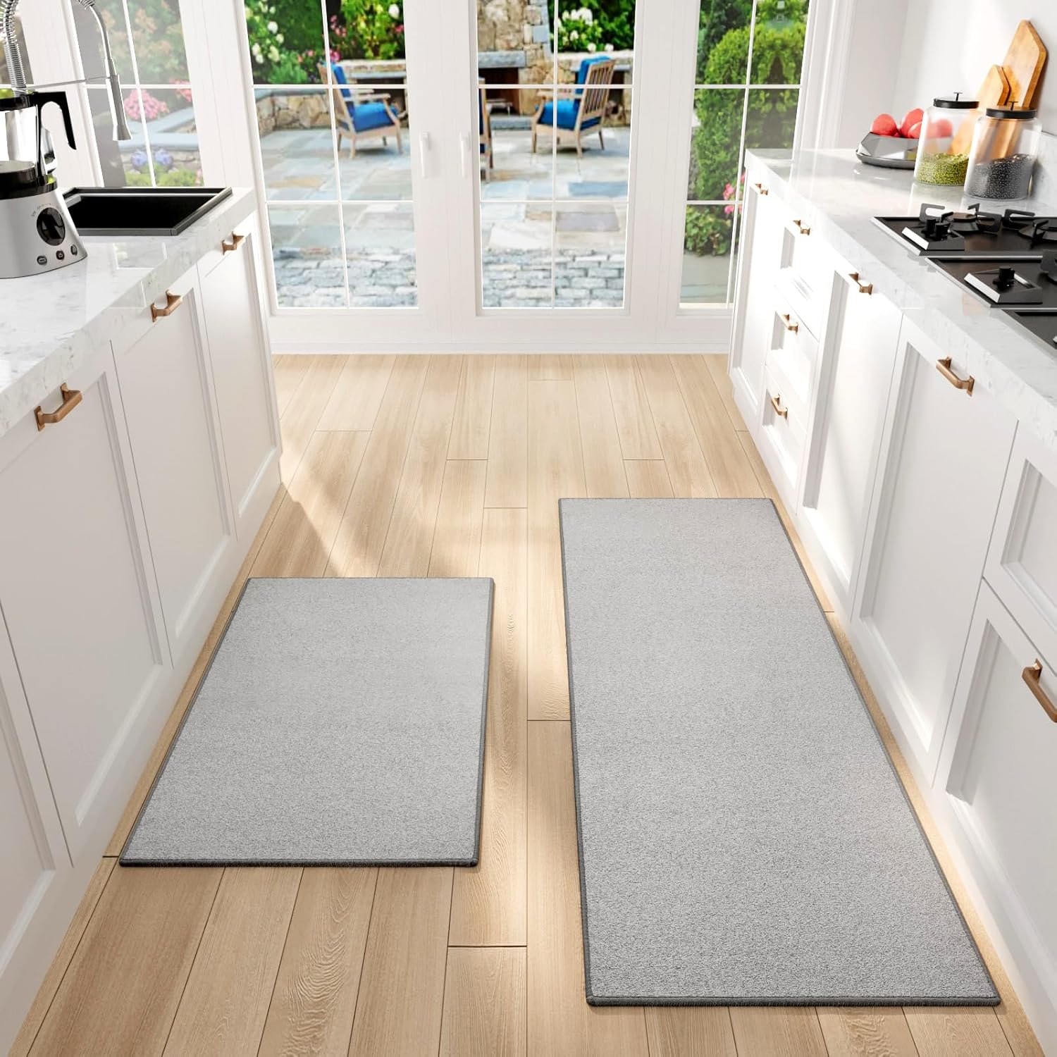 Cushioned Non Slip Kitchen Mat Set of 2 for Comfort and Safety