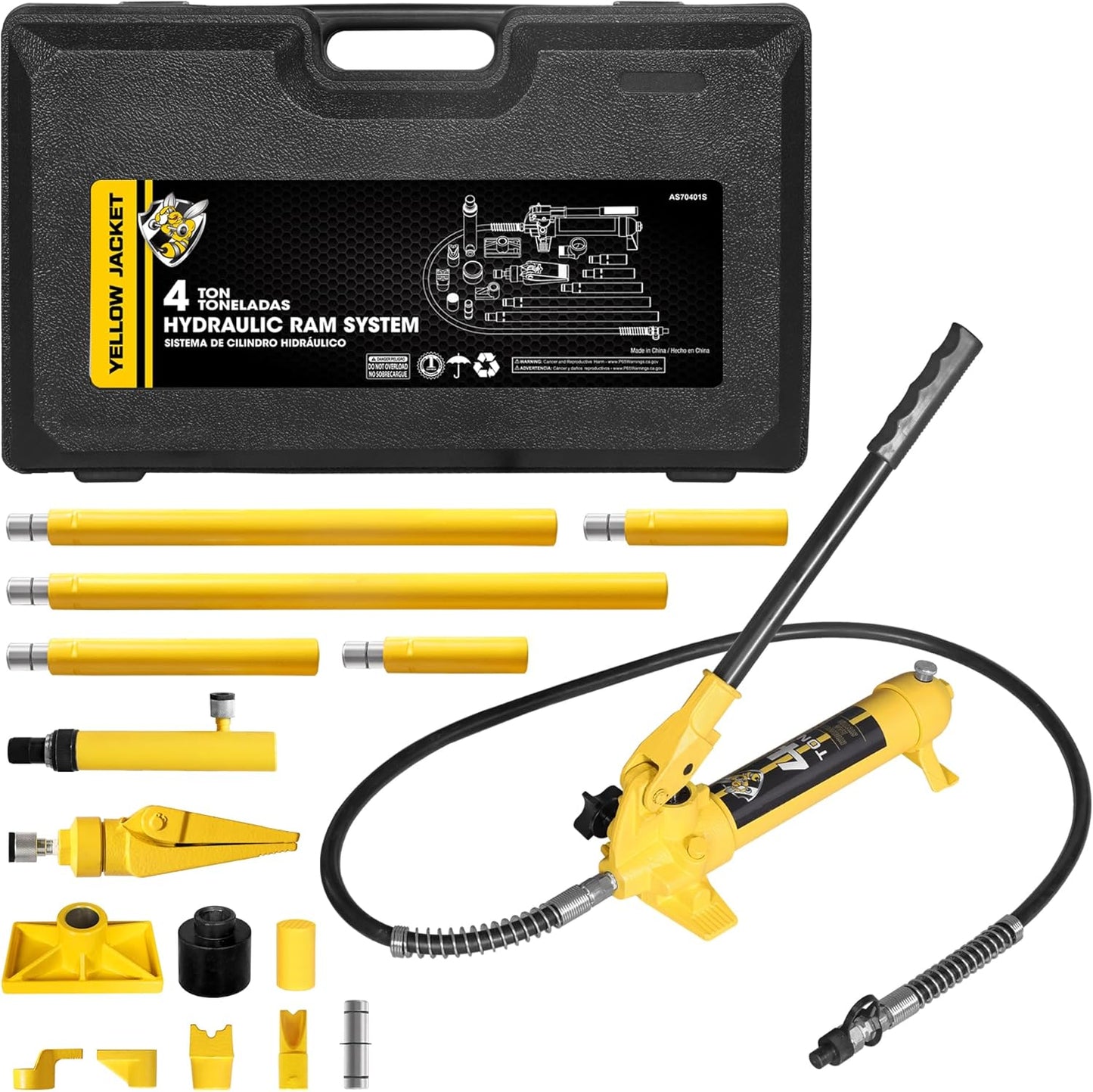 YELLOW JACKET 4 Ton Porta Power Kit for Auto Body Repair