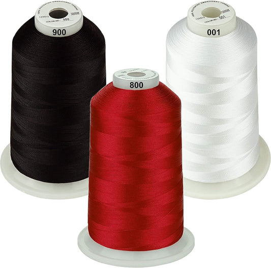 Simthread Polyester Embroidery Thread - 33 Color Packs - 5500Y Spool - For All Purpose Machines