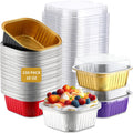 Mini Cake Pans 10 oz Disposable Square Baking Cups with Lids - 150