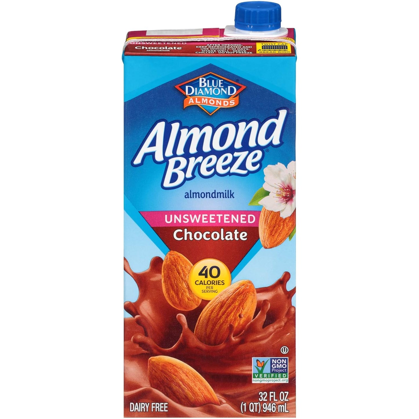 Almond Breeze Dairy Free Almondmilk Unsweetened Chocolate 32-Oz