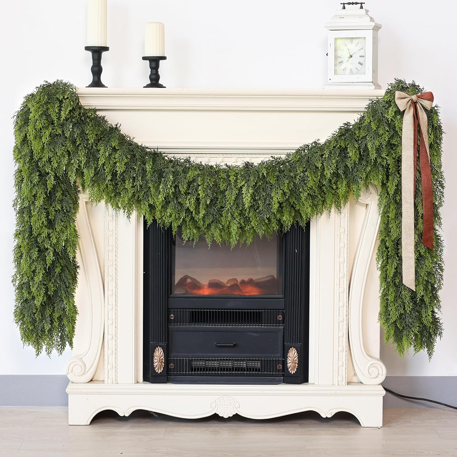 5FT Real Touch Christmas Cedar Garland for Holiday Decor