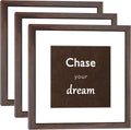 12x12 Walnut Picture Frame Set of 3 for 8x8 or 12x12 Photos - Real