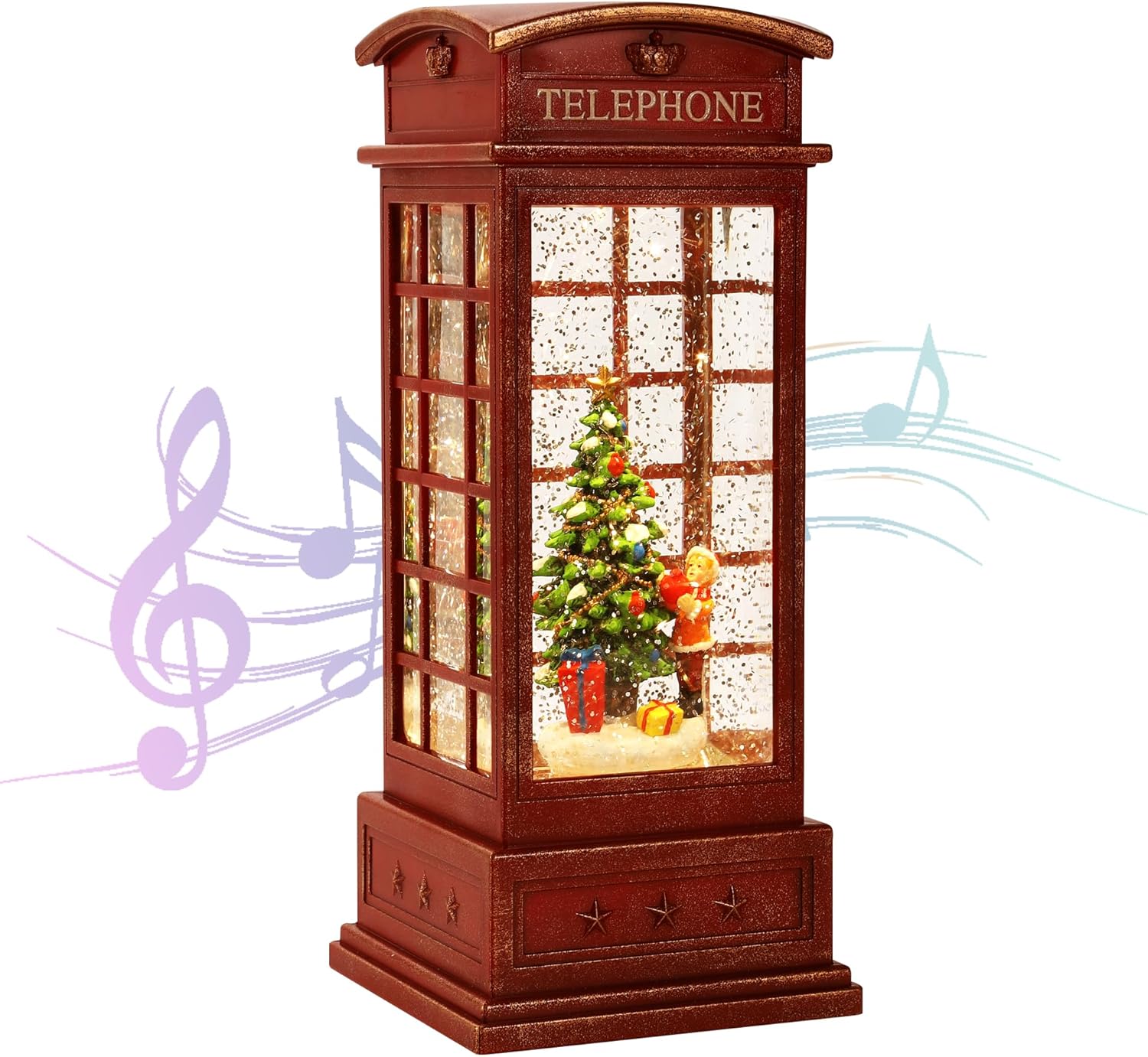 Christmas Snow Globe Lantern with 8 Music Themes for Decor