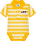Stylish striped polo bodysuit for infants by Creative Knitwear