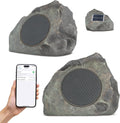 Outdoor Rock Speaker Solar Powered Wireless Bluetooth 5.0 - 2-Pack