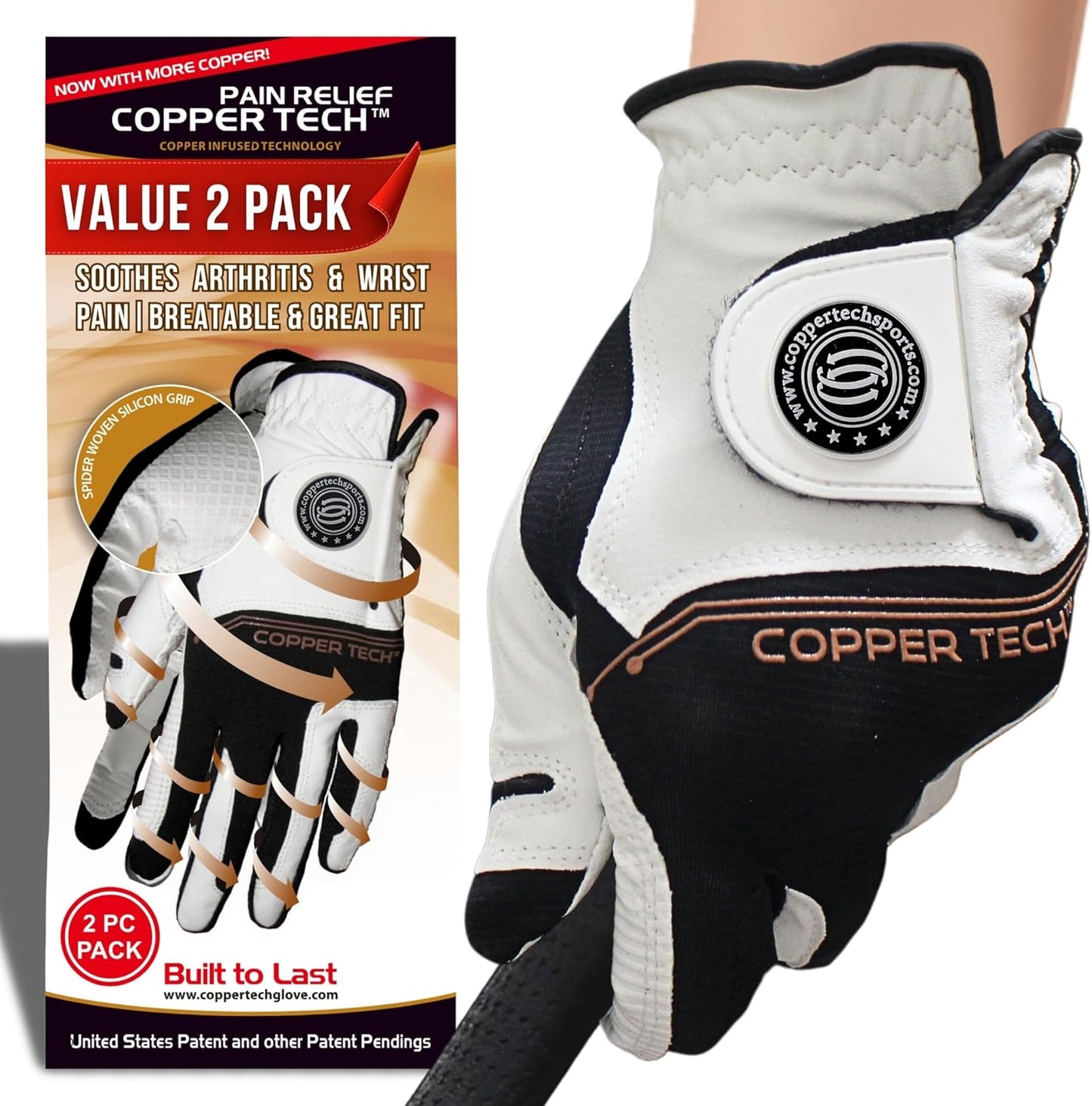 Copper Tech Ladies Golf Gloves for Right or Left Handed Golfers