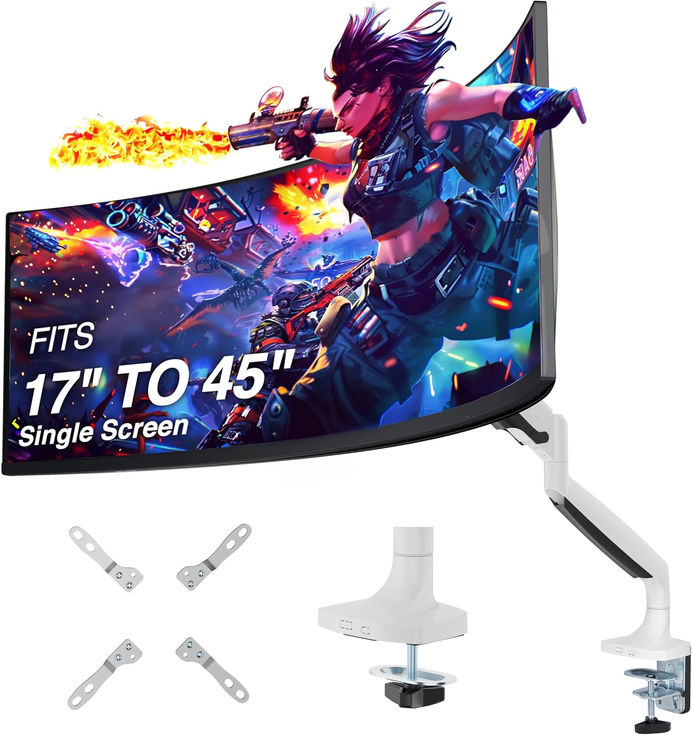 AVLT Single Monitor Arm Desk Mount for 17in to 45in Screens