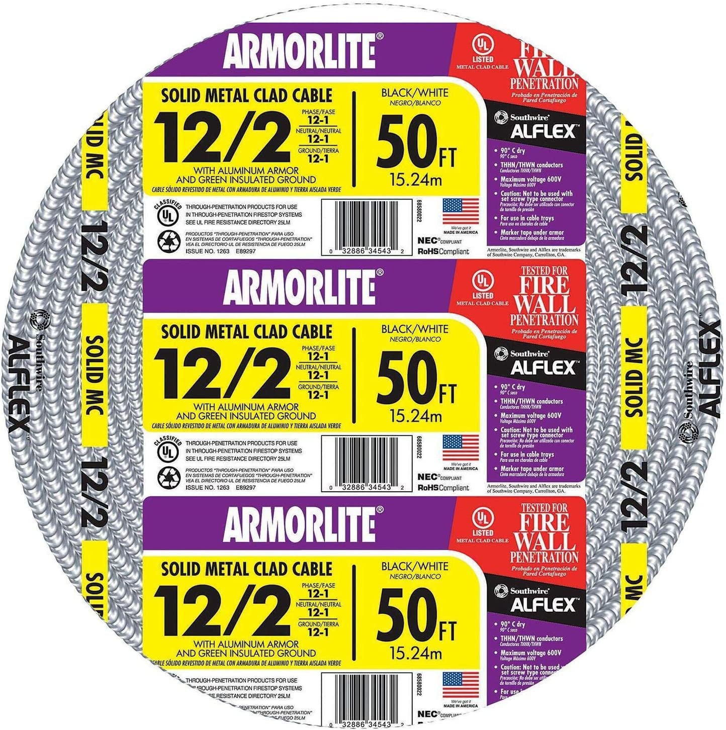 Southwire 50-Foot 12-Gauge 2-Conductor Type MC Cable Review