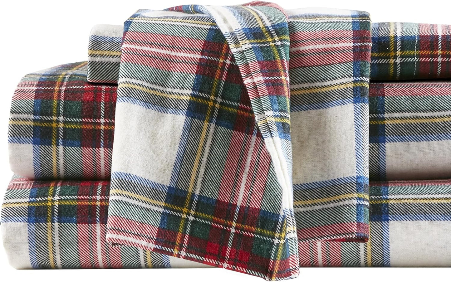 Comfort Spaces Cotton Flannel Sheets Set for Cal King Size Beds